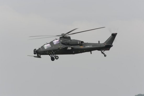 資料圖:首次亮相珠海航展的武直十武裝攻擊直升機(jī) 資料圖:首次亮相珠海航展的武直十武裝攻擊直升機(jī)