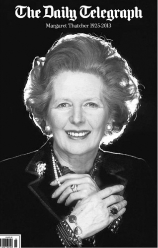 英國《每日電訊報》頭版有關撒切爾離世報道 英國《每日電訊報》頭版有關撒切爾離世報道